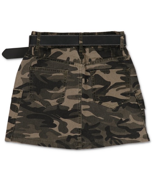 SPINNS（スピンズ） スカート ギャル見え確定ベルト付きカモ柄タイト
