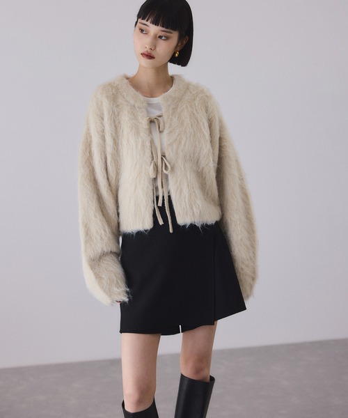 ADAM ET ROPE'（アダムエロペ） カーディガン アルパカフラッフィー