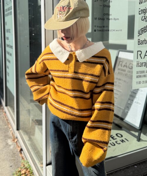 w closet（ダブルクローゼット） ニット セーター ボーダーラガー