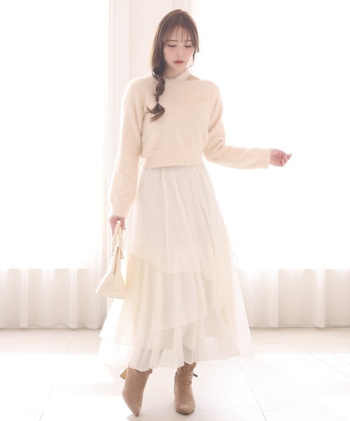 one after another NICE CLAUP ニット セーター 肩開きフェザーニット