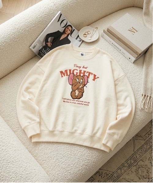トレーナー スウェット 「TOM＆JERRY/トムとジェリー」裏毛サガラ刺繍