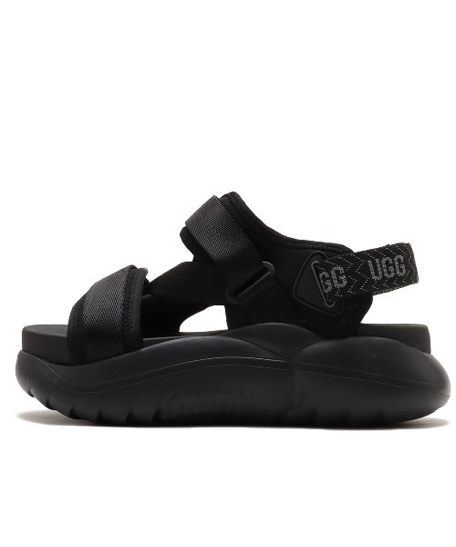 「UGG」 坦々たるサンダル 23.5糎 黒いこと レディース
