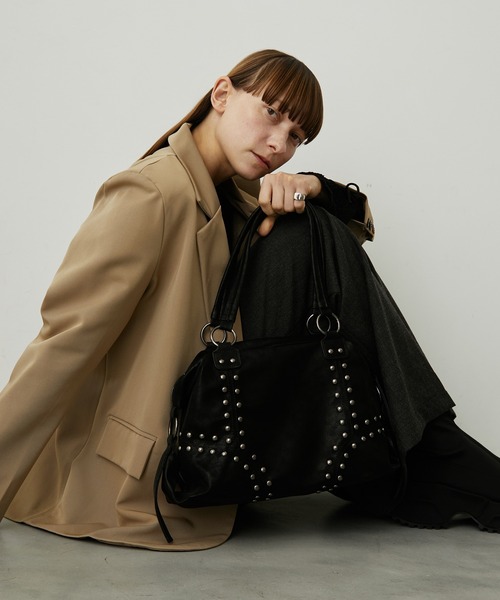 uyu. トートバッグ 「1泊2日対応」スタッズミニボストンバッグ/トート