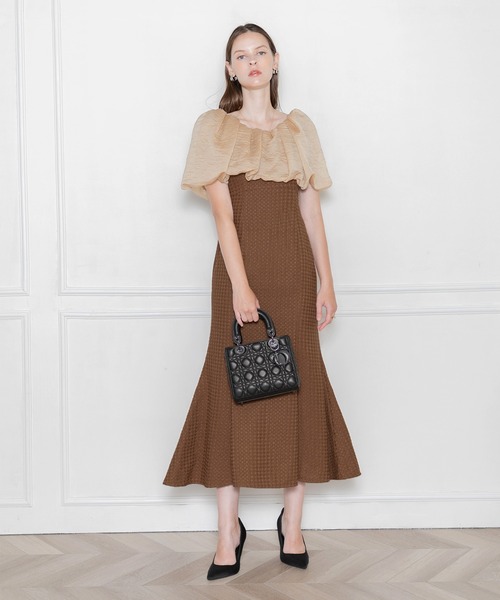 「Leja」 ノースリーブワンピース SMALL モカ レディースの画像