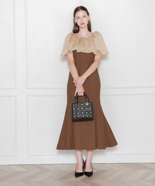「Leja」 ノースリーブワンピース SMALL モカ レディースの画像