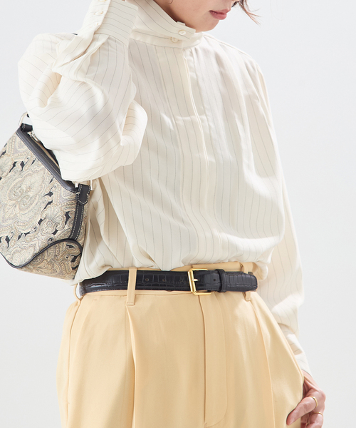 ブラウス シャツ 「A PUPIL/ア ピューピル」別注 HNK RGLN BL STRIPES：ブラウス レディースの画像