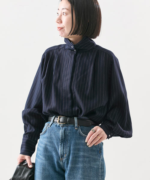ブラウス シャツ 「A PUPIL/ア ピューピル」別注 HNK RGLN BL STRIPES：ブラウス レディースの画像