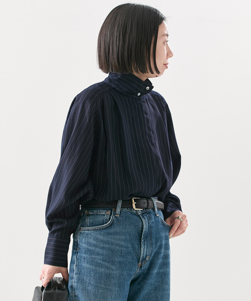 ブラウス シャツ 「A PUPIL/ア ピューピル」別注 HNK RGLN BL STRIPES：ブラウス レディースの画像
