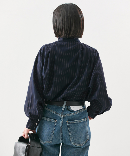 ブラウス シャツ 「A PUPIL/ア ピューピル」別注 HNK RGLN BL STRIPES：ブラウス レディースの画像