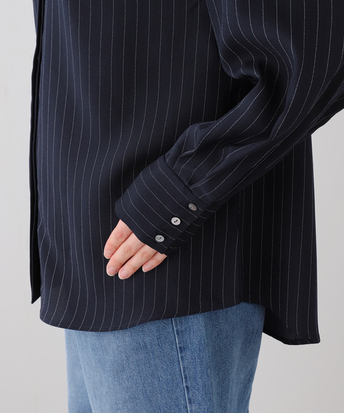 ブラウス シャツ 「A PUPIL/ア ピューピル」別注 HNK RGLN BL STRIPES：ブラウス レディースの画像