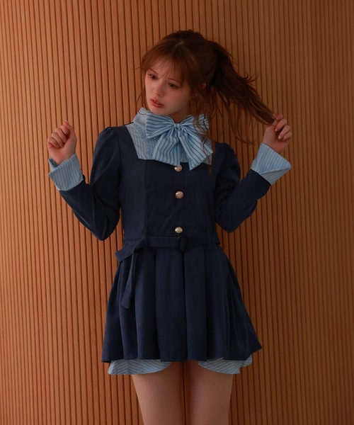 M DOLLY ワンピース front ribbon risa mini dress/フロントリボンリサ