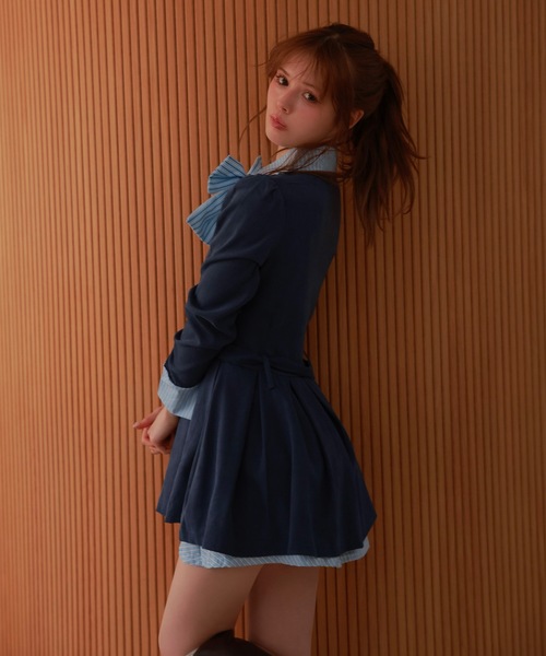 M DOLLY ワンピース front ribbon risa mini dress/フロントリボンリサ