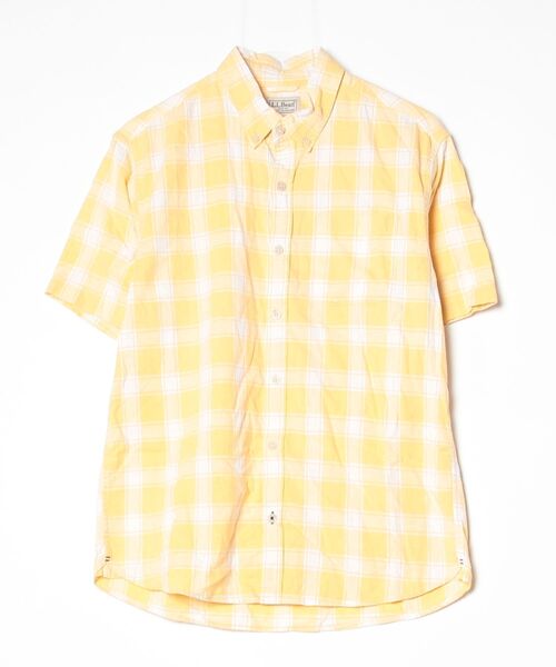 L.L.Bean（エルエルビーン） チェック柄半袖シャツ - イエロー メンズ 