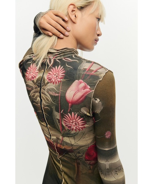 Desigual（デシグアル） パーティードレス ワンピース ダークフラワー