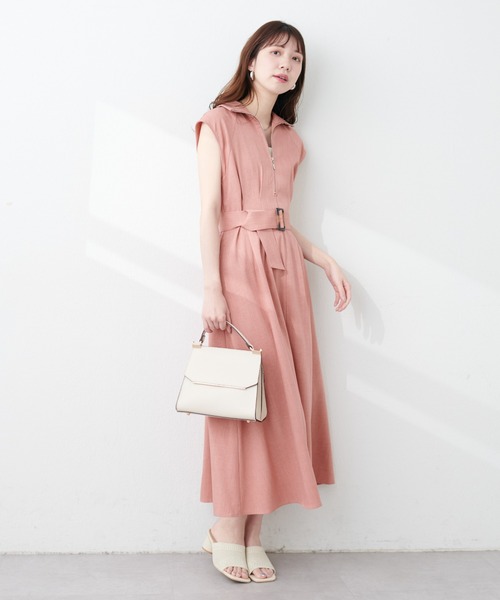 「natural couture」 半袖ワンピース LARGE ダークブラウン レディース_画像2