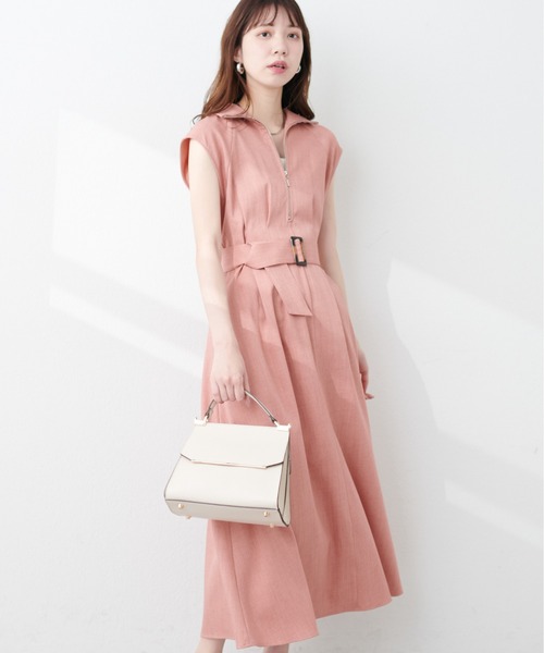 「natural couture」 半袖ワンピース LARGE ダークブラウン レディース_画像3