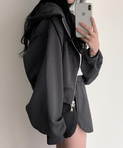 セットアップ ジップアップ パーカー ショートパンツ セット