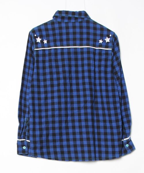 「atmos」 チェック柄長袖シャツ M ブルー メンズ_画像2