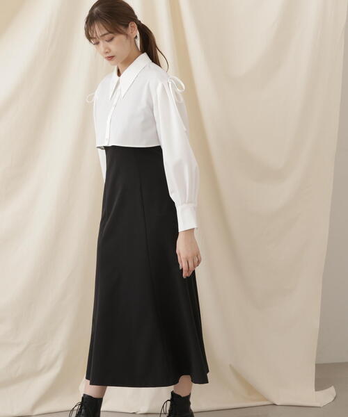 「JILL by JILL STUART」 ドッキングワンピース FREE ブラック レディース_画像3