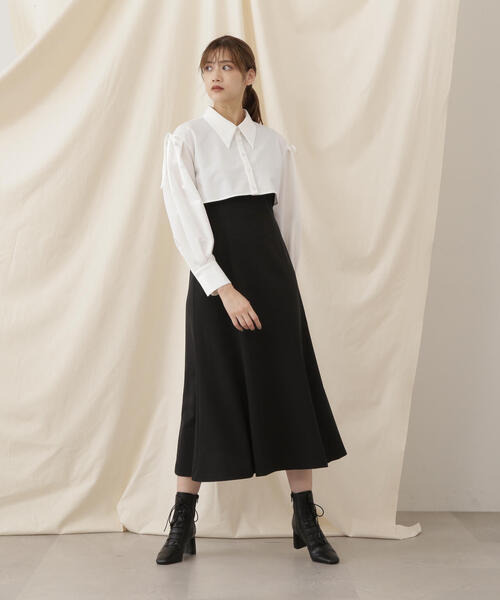 「JILL by JILL STUART」 ドッキングワンピース FREE ブラック レディース_画像6