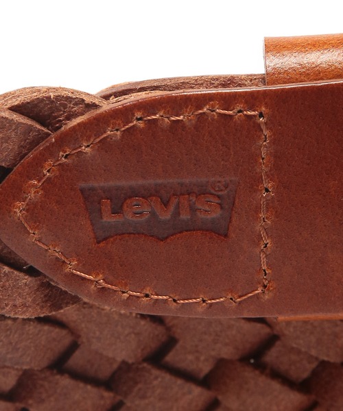 Levi's（リーバイス） ベルト 編み込み レザー ベルト メッシュ ピン