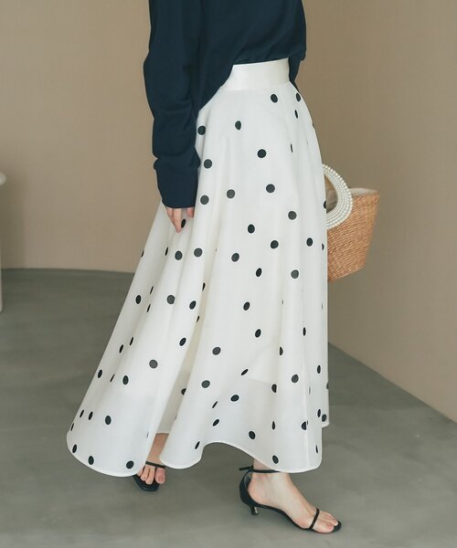 La boutique Bon Bon ドットオーガンサーキュラースカート La boutique Bonbon（ラブティックボンボン） ロング スカート 「最強