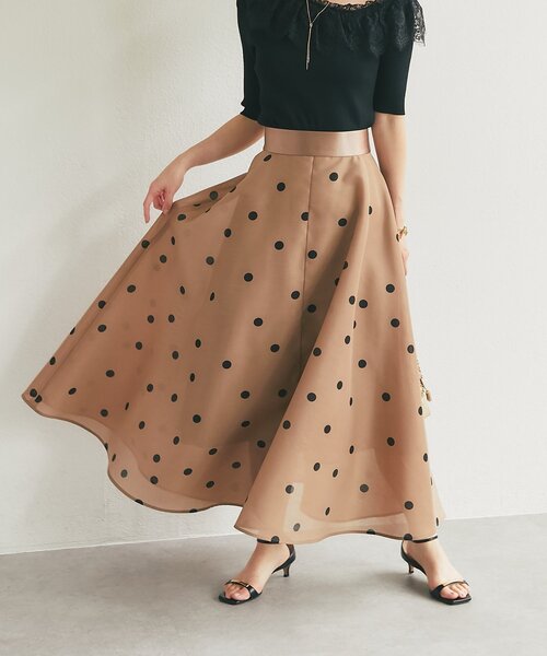 La boutique BonBon ドットオーガンサーキュラースカート La boutique Bonbon（ラブティックボンボン） ロング スカート 「3