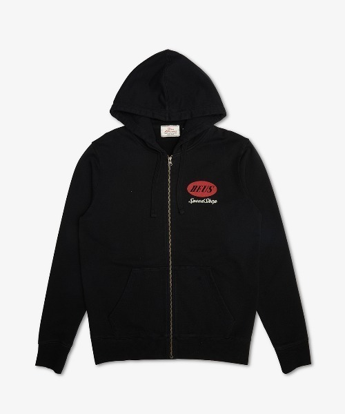 「DEUS EX MACHINA」 ジップアップパーカー L レッド メンズ_画像6