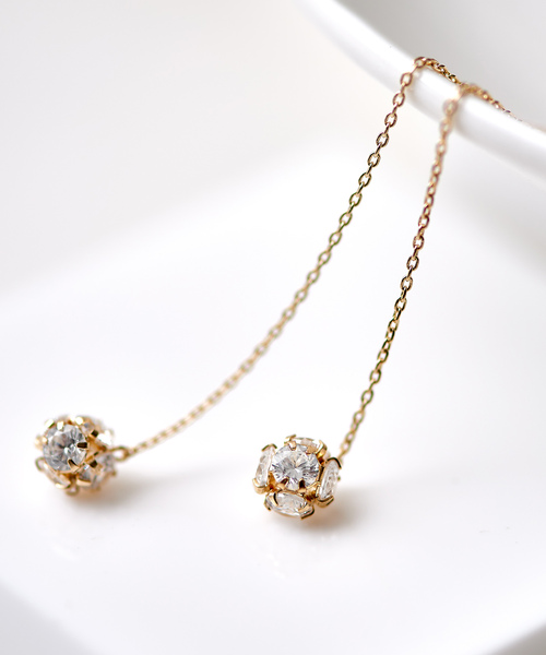 【新品未使用箱付き】BLOOMブルームK10イエローゴールドアメリカンピアス BLOOM（アクセサリー） ピアス K10 イエローゴールド