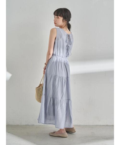 マルニ　ティアードドレス　ワンピース リボン　長袖　40 ホワイト　22SS 楽天市場】**12/19 20時〜ポイント2倍** ティアード ワンピース ロング