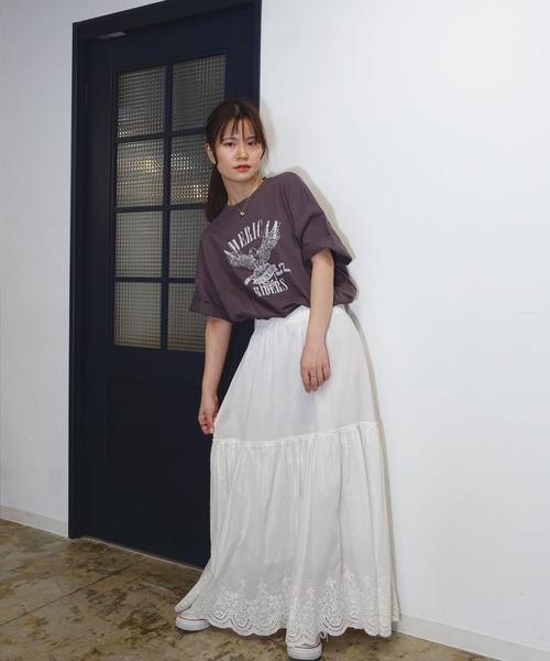 Jeans イーグル プリント オーバーサイズ Tシャツ 送関込 CORNERS tシャツ イーグルプリントTシャツ レディース メンズ