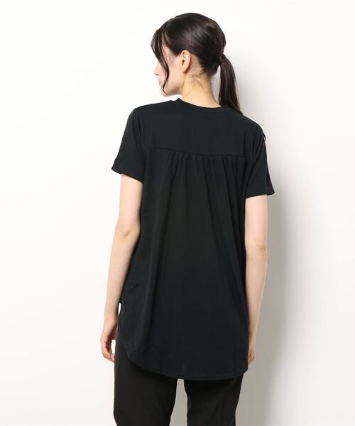 Aries a.m.l　バックロゴストライプシャツチュニック KOBE LETTUCE tシャツ バックギャザーアシンメトリーチュニックT