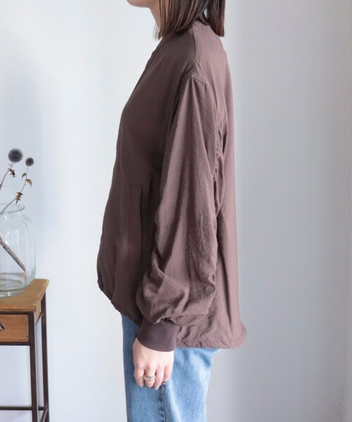 Fredy emueレディース7分袖Mサイズ fredy emue ブラウス シャツ シアージャガードパイピング半袖