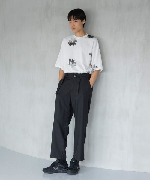 LOWRYS FARM パンツ ベルトツキツイルワイドパンツ 970875