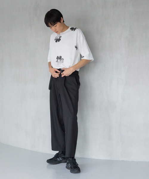 LOWRYS FARM パンツ ベルトツキツイルワイドパンツ 970875