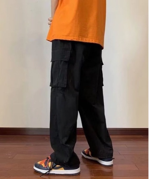 COMON＋ カーゴパンツ 裾 スピンドル 付 ワイド カーゴ イージー