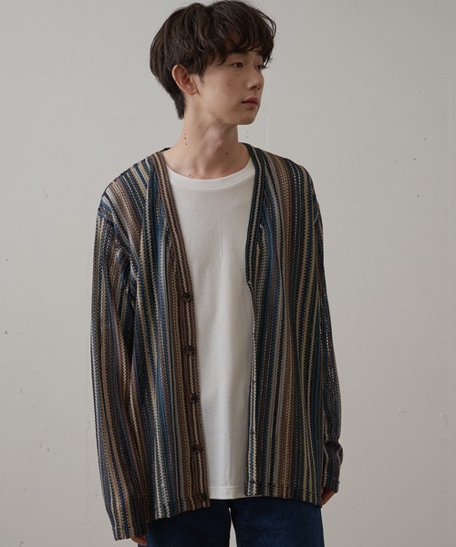 LB/S カーディガン ジャガードカーデTシャツセット フクレ