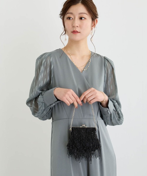 ハンドバッグ ビジューフリンジバッグ