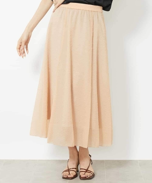 ミッシェルクラン（MICHEL ）/シアーオーガンジーエンボスフレアスカート MICHEL KLEIN（ミッシェルクラン） スカート シアーオーガンジー