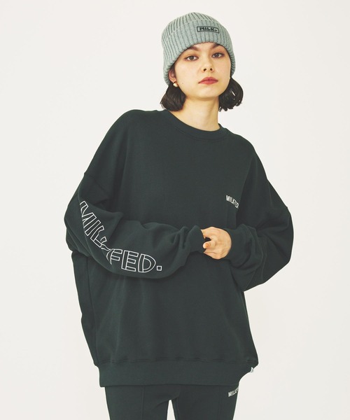 トレーナー スウェット STENCIL LOGO BASIC SWEAT TOP レディース メンズ MILKFED. トレーナー スウェット STENCIL LOGO BASIC SWEAT TOP