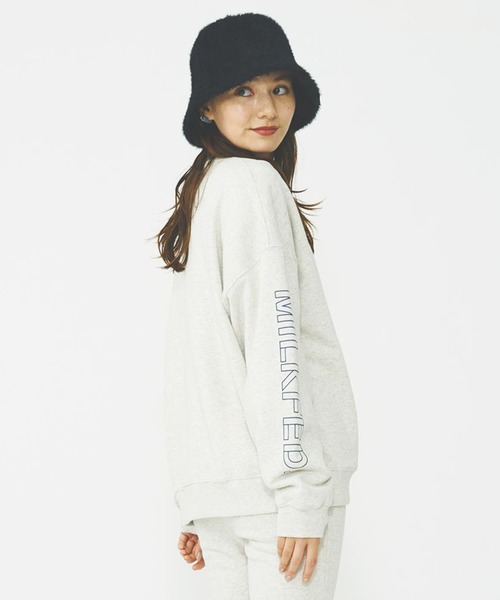 MILKFED. STENCIL LOGO BASIC SWEAT TOP ミルクフェド ロゴベーシックスウェット トップス カジュアル ブラック オートミール 103243012001 MILKFED. STENCIL LOGO BASIC SWEAT TOP ミルクフェド ロゴ