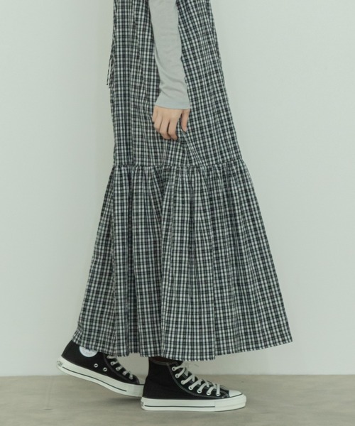 ♡確認用♡ HEILIS ワンピース チェック柄ティアードキャミソールワンピース