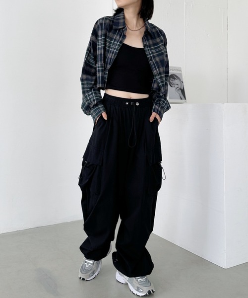 CLEA ブラウス シャツ ショート丈チェックシャツ レディース