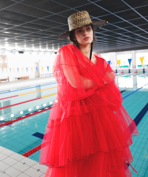 送料込　オリエントミリナリー　フリンジカノチェハット　ミクサ　麦わら帽子 ORIENT MILLINERY 帽子 ハット MIXA「ミクサ」ラティス編み