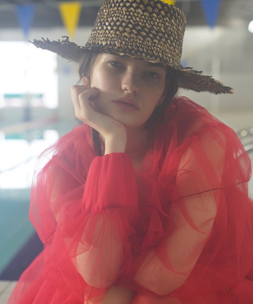 送料込　オリエントミリナリー　フリンジカノチェハット　ミクサ　麦わら帽子 ORIENT MILLINERY 帽子 ハット MIXA「ミクサ」ラティス編み