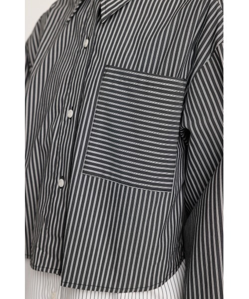 ブラウス シャツ LAYERD STRIPE 2P SH レイヤード ストライプ 2ピー シャツ レディース SLY ブラウス シャツ LAYERD STRIPE 2P SH レイヤード
