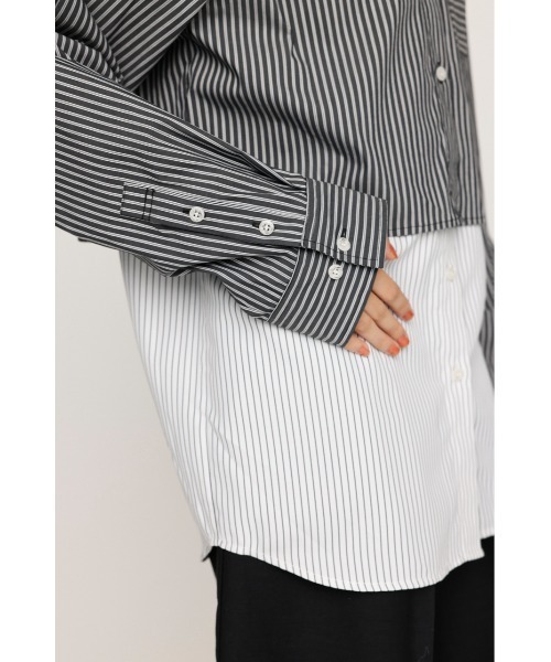 ブラウス シャツ LAYERD STRIPE 2P SH レイヤード ストライプ 2ピー シャツ レディース SLY ブラウス シャツ LAYERD STRIPE 2P SH レイヤード
