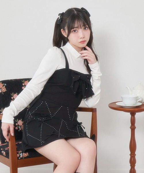 アンサンブル ラインストーンリボンビスチェセット