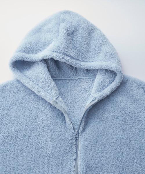 パジャマ ルームウェア 「もこもこ上下セット」ボアジップパーカー