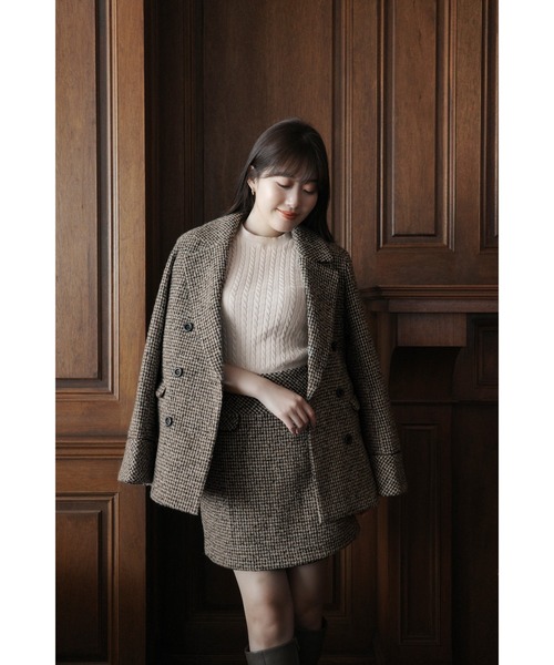 スカート Hemingway Check Tweed Skirt Her lip to スカート Hemingway Check Tweed Skirt レディース